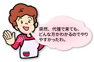 ホームヘルパーさんの声「突然、代理で来ても、どんなやり方かわかるので、やりやすかったわ。」