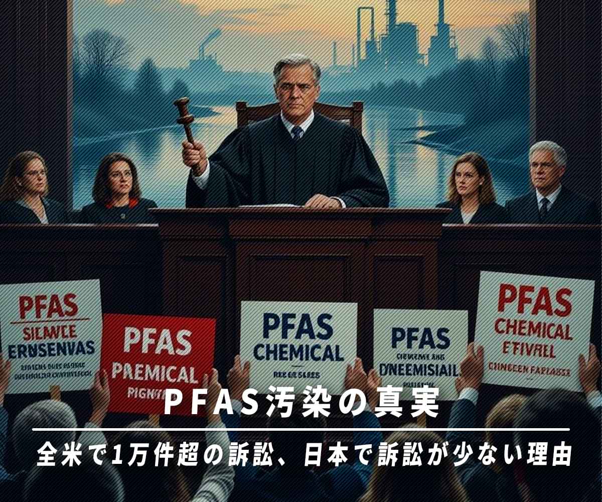「PFAS汚染の真実：全米で1万件超の訴訟が起きる中、日本で訴訟が少ない理由とは？」画像